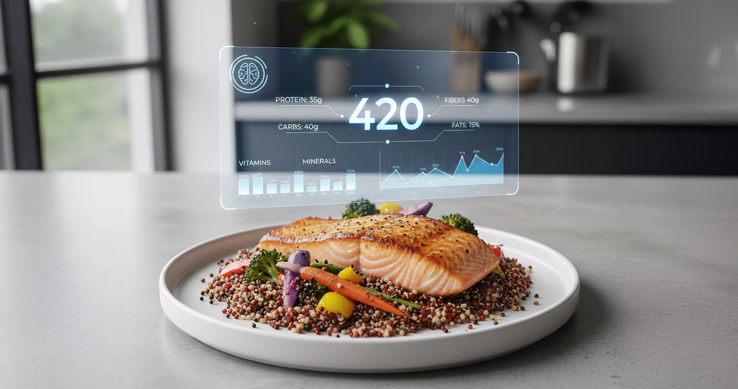 AI simplifying nutrition tracking on a smartphone
